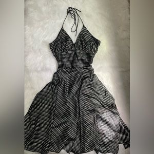 Alyn Paige Black & White Marilyn Styled Striped Dress